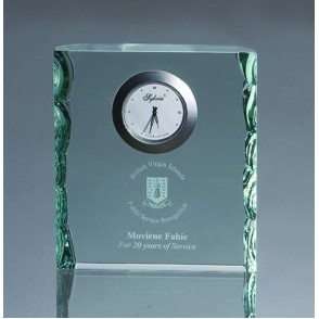 Jade Glass Pearl Edge Desktop Clock
