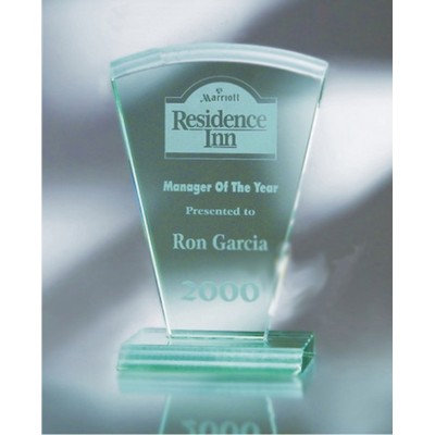 8 5/8" Jade Glass Waterfall Fan Award