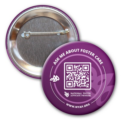 2-3/16 Diam Round Button w/ Pin