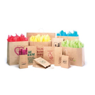 Recycled Kraft Paper Shopping Bag (13"x6"x16")
