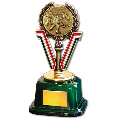 Stock 7" Trophy with 2" Hockey and Engraving Plate