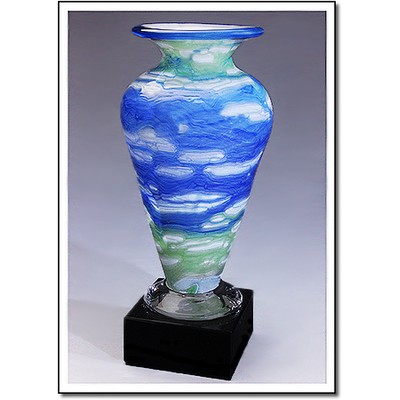 Van Gogh Athena Art Glass Vase w/o Marble Base (5"x10")