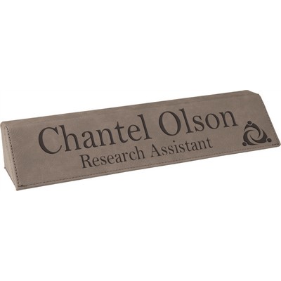 10 1/2" Gray Leatherette Desk Wedge