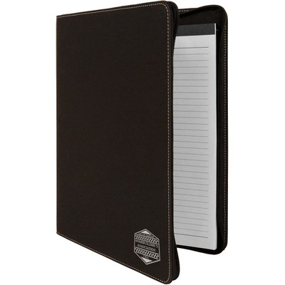 Portfolio - Black/Engraves Silver, Leatherette - 9-1/2" x 12"