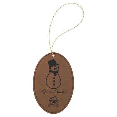 Leatherette Oval Ornament with String