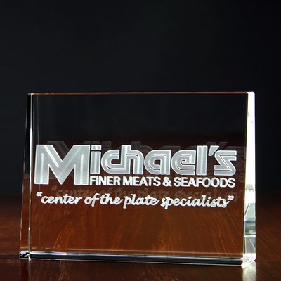 Medium Horizontal Crystal Wedge Award
