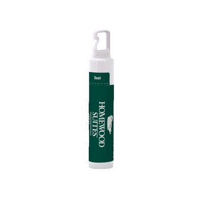 Custom SPF 30 Soy Based Lip Balm in White Tube with Hook Cap