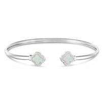 Jilco Inc. Opal Cuff Bracelet w/White Sapphires
