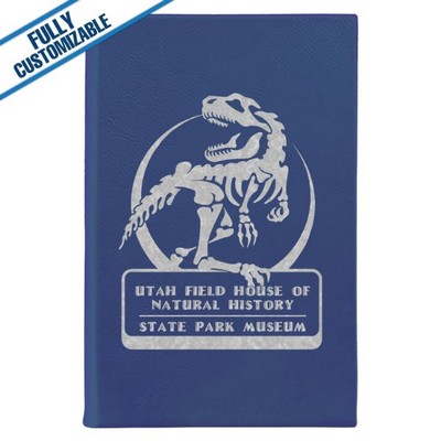 Blue & Silver Leatherette - 5.25X8.25" Lined Journal Notebook With Page Marker