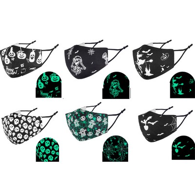 Halloween Cotton Face Mask With Glow In the Dark