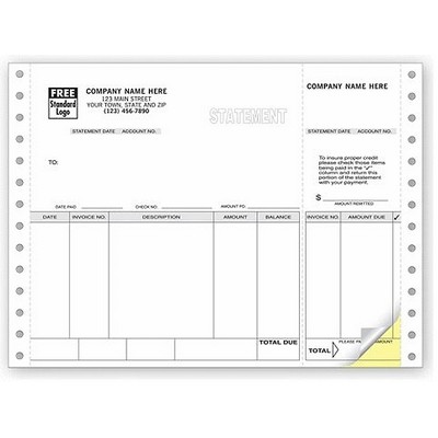 Continuous Statement Forms - Classic, Sage® 300 ERP (2 Part)