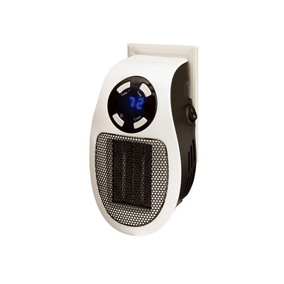350w White/Black Plug-In Wall Outlet Personal Heater