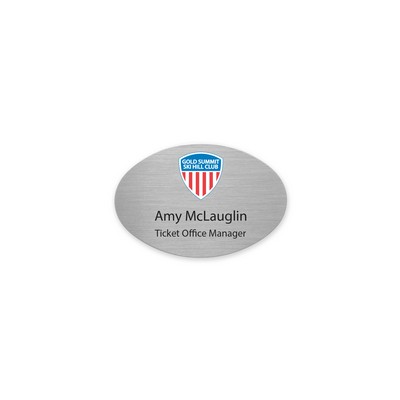 Printed Oval Metal Name Badge Magnet Fastener - Small Oval (SO) 1.976" x 1.284"