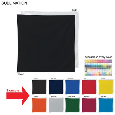 Colored Bandana, Sublimated Edge to Edge 1 side, Available In Every Color (22"x22")