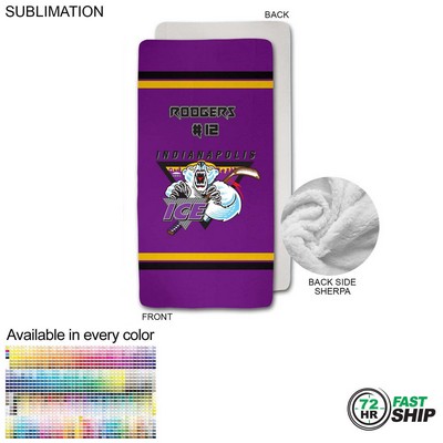 72 Hr Fast Ship - Team Blanket in Plush Sherpa Faux Wool Lined Micro Mink, Stadium Size (30"x60")