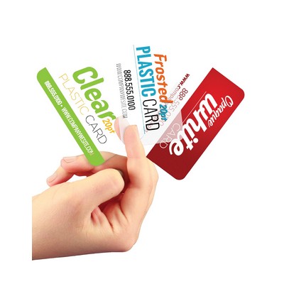 2" x 3.5" - 20PT White Plastic Business Cards 4/4 with Round Corners