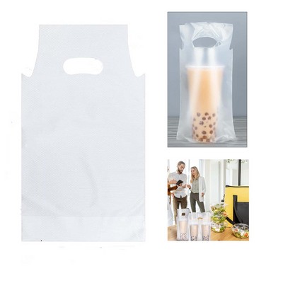 6.3 x 10.2" Clear Single Cup Plastic Bag With Handle