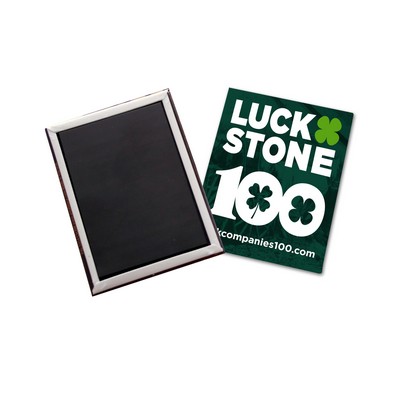 USA Made Rectangle Celluloid Magnetic Full Color Button Magnet (2.5x3.5")