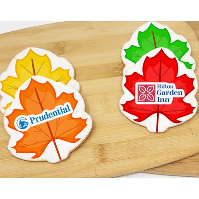 4" Leaf Shaped Logo Sugar Cookie