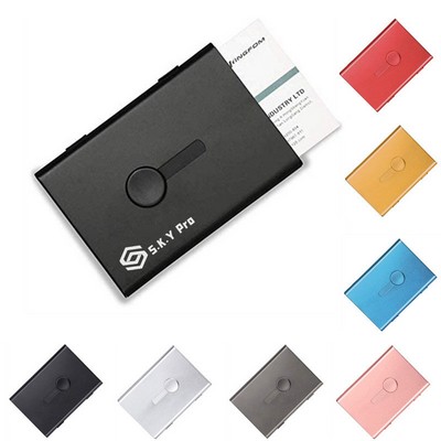 Sleek Aluminum Business Card Case With Slide-Out Design
