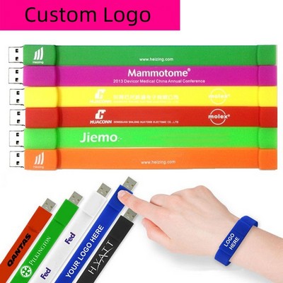 Slap Style Silicone Wristband USB Flash Drive 16GB