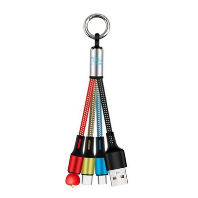 3" 1 Charging Cable w/Keyring