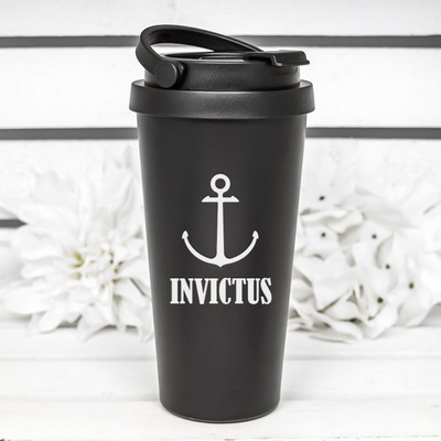 17 Oz Laser Engraved Travel Coffee Tumblers With Handle