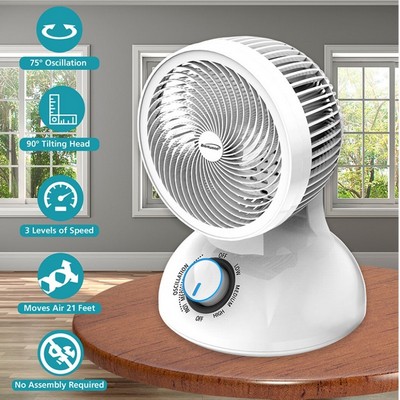 Brentwood 6" 3 Speed Oscillating Air Circulator Desktop Fan