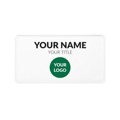 The Mighty Badge 50 Unit Kit, White 1.5 x 2.75, Pin Fastener, For Laser Printer