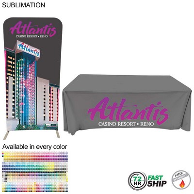 72 Hr Fast Ship - Trade Show Booth Package Sleek, 3' EuroFit Display and 6' Sublimated Tablecloth
