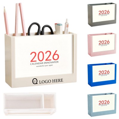 Pen Pencil Desk Holder Calendar