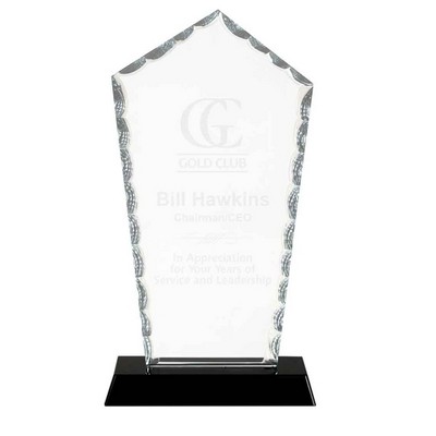Diamond Facet Glass Award on Black Base (9")