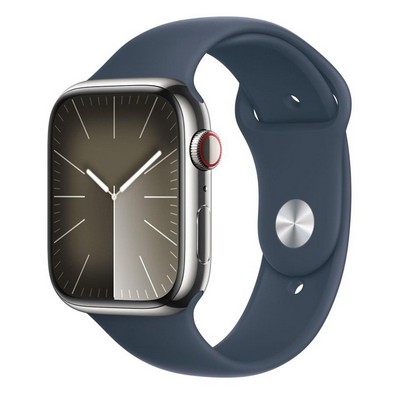 Apple Watch Series 9 Gps + Cell 41Mm Silver Case W/ Storm Blue S/M Sport Band