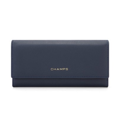 Champs Luggage Navy Rfid Trifold Wallet Size 4"X7.5"X1"