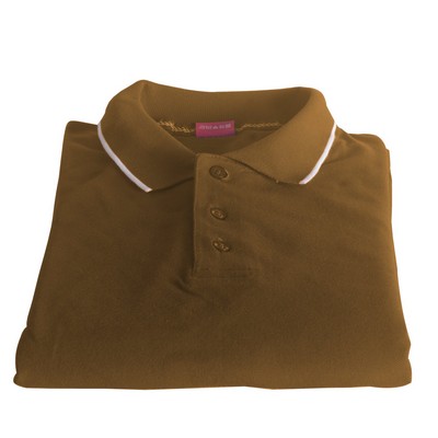 Polo Cotton Airtex Tipped Collar yellow-XS - 5XLT