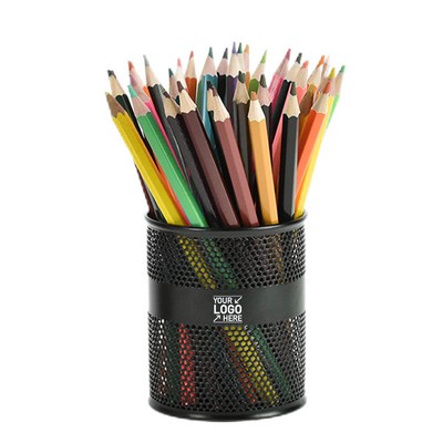 Black Metal Mesh Pen Holder for Office or Home