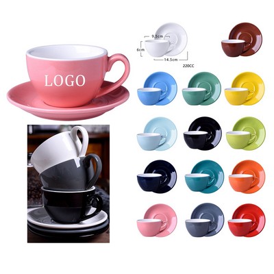 7.5 Oz Ceramic Cup And Saucer