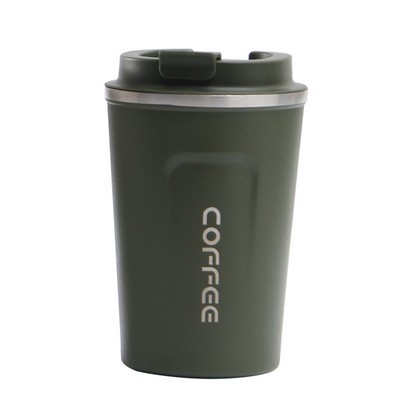 16oz Stainless Steel Vacuum Mug with Grooved Design