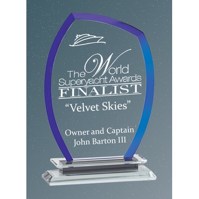 Crystal Cool Blue Essex Award Series, Small (4-1/2"x 6-3/4"H)