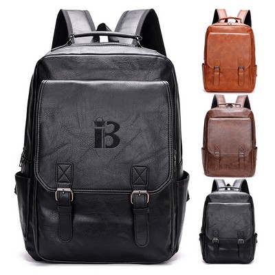 Large Capacity Waterproof Pu Business Travel Backpack