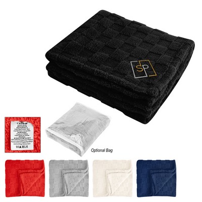 Rpet Checkered Sherpa Blanket