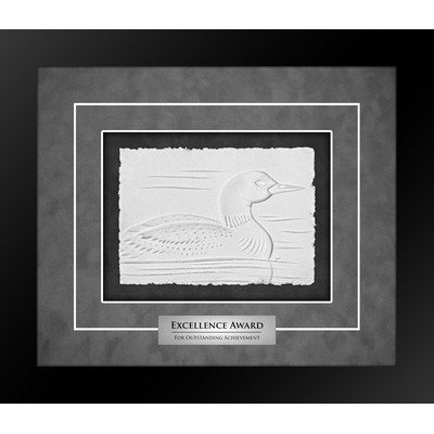 Loon - Cast Paper Sculptured Art - Shadowbox Award