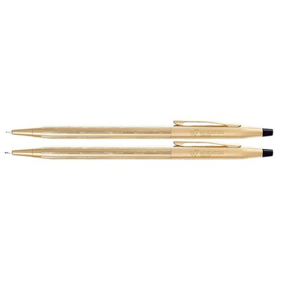 Cross Classic Century 23KT Gold Plate Ballpoint Pen/0.7mm Mechanical Pencil Set
