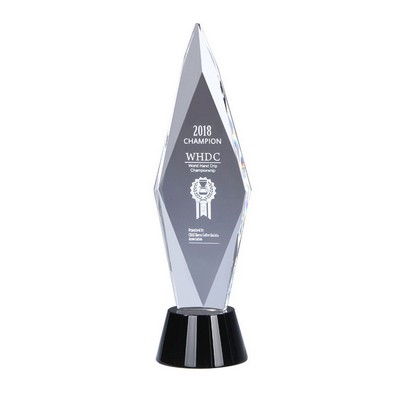 Crystal Glass Trophy Champion Award Austerity