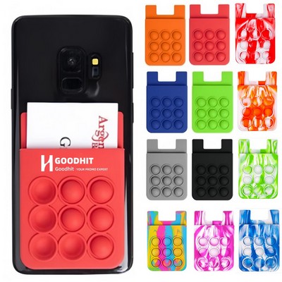 Silicone Pop Bubble Phone Wallet w/ Card Holder