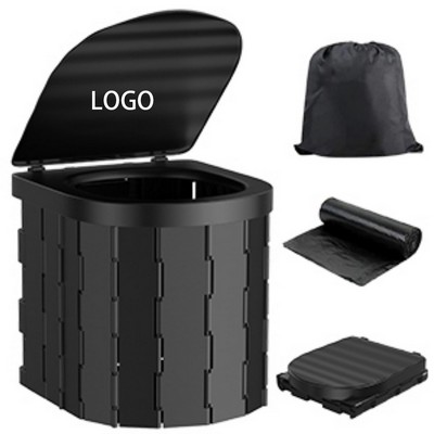 Compact Foldable Portable Toilet with Hygienic Liner System