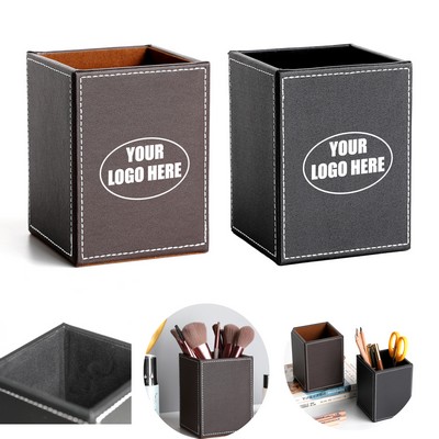 Leather Square Pencil Holder