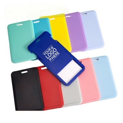 ID Badge Holders Hard Plastic Vertical Card Cases