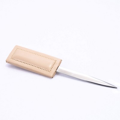 White Latte Bonded Leather Letter Opener