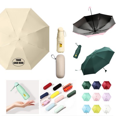Compact UV-Proof Folding Umbrella With Carrying Case